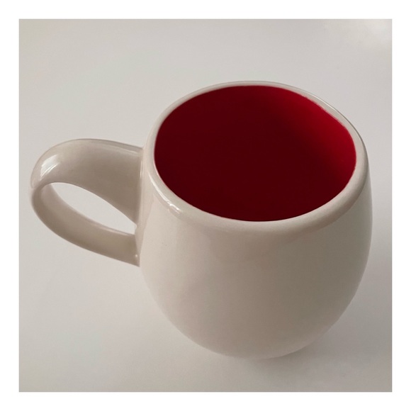 New! Magenta Exclusive Ceramic Coffee Mug DREAM Coastal Graphic in Red & White - Picture 3 of 15